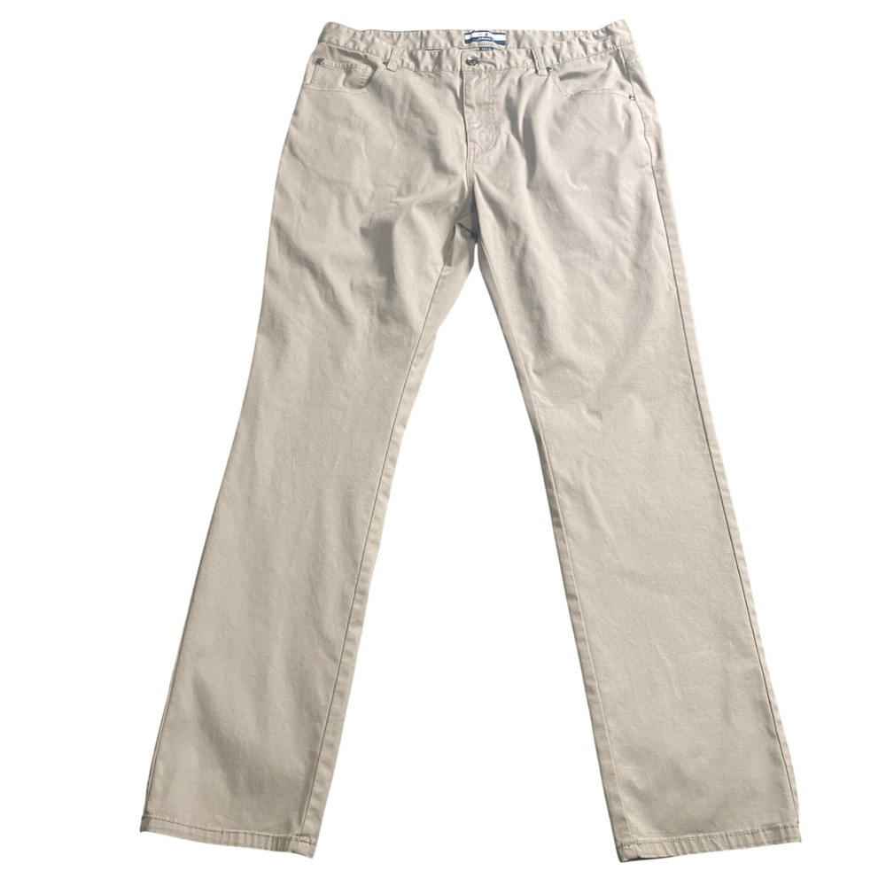 Johnnie-O Atlas Pants Mens 35x32 Sage Straight Leg Stretch Chino Golf Travel